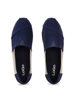 Load image into Gallery viewer, Alpari Varsity Men's Navy Slip-ons