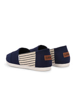 Load image into Gallery viewer, Alpari Varsity Men's Navy Slip-ons