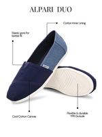Load image into Gallery viewer, Alpari Duo Men's Navy Slip-ons