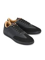 Load image into Gallery viewer, Men’s Porto Black Sneakers front view – bold black sneakers men
