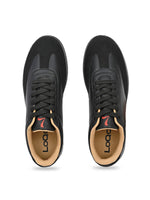 Load image into Gallery viewer, Overhead view of Men’s Porto Black Sneakers – textured contrast sneakers men