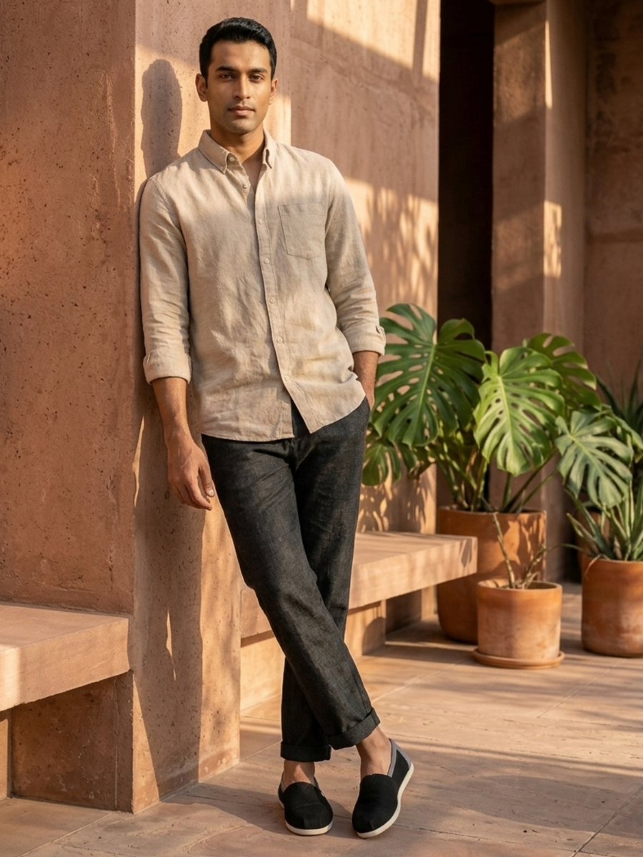Alpari Go Men's Black Grey Slip-ons