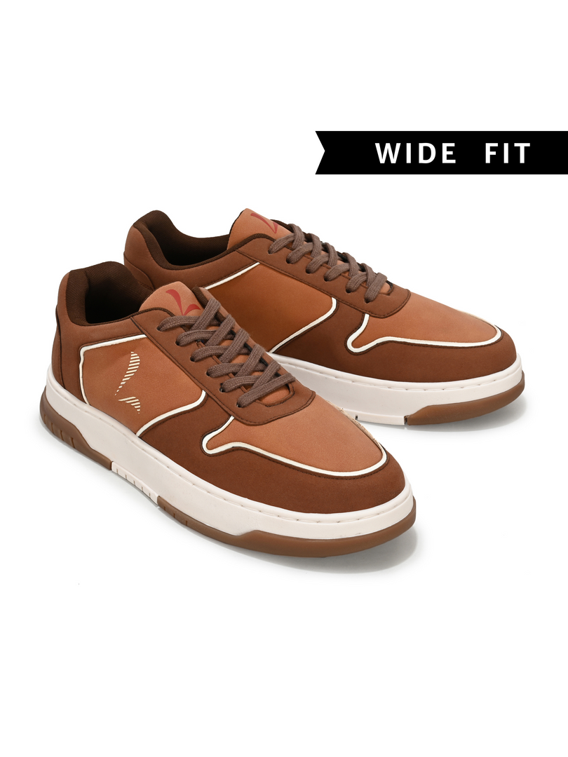 Men's Murcia Tan-Brown Shoes - Wide fit