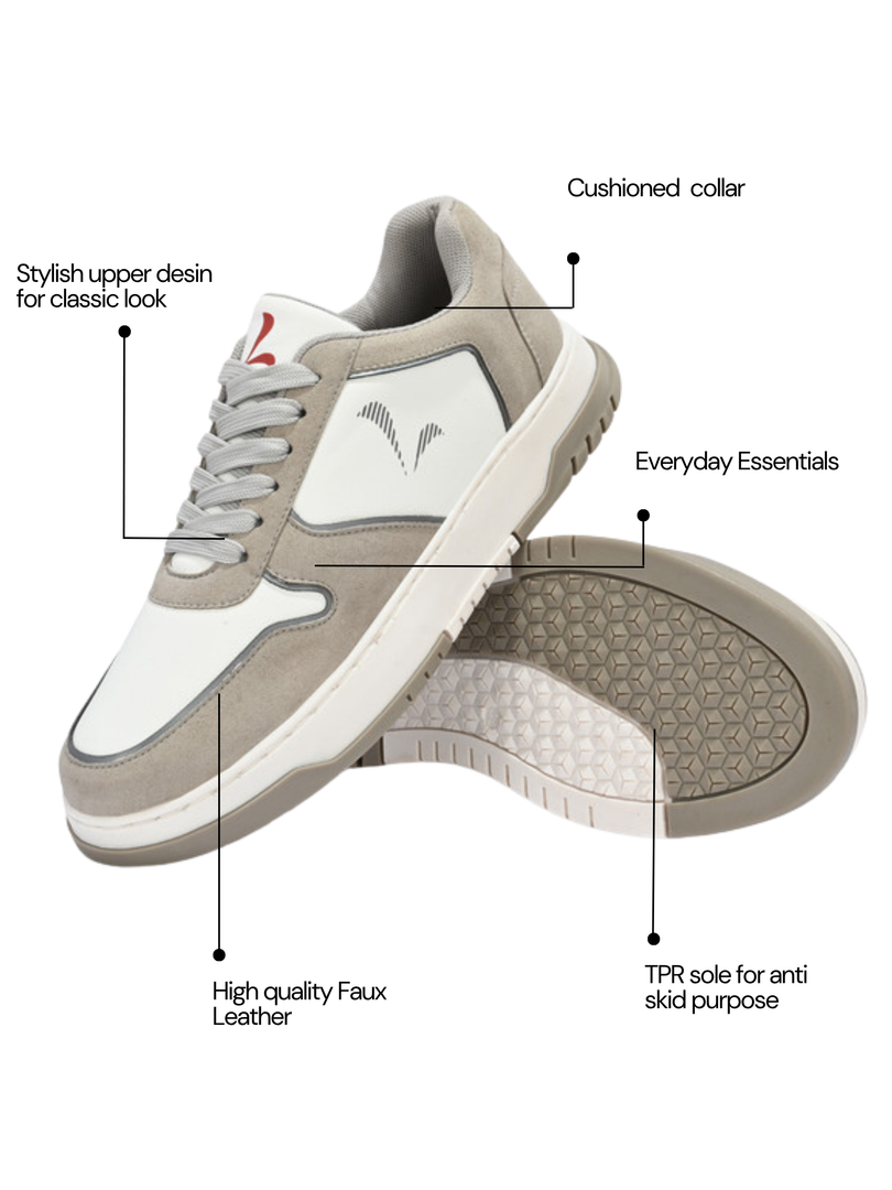 Men's Murcia White-Grey Shoes - Wide fit