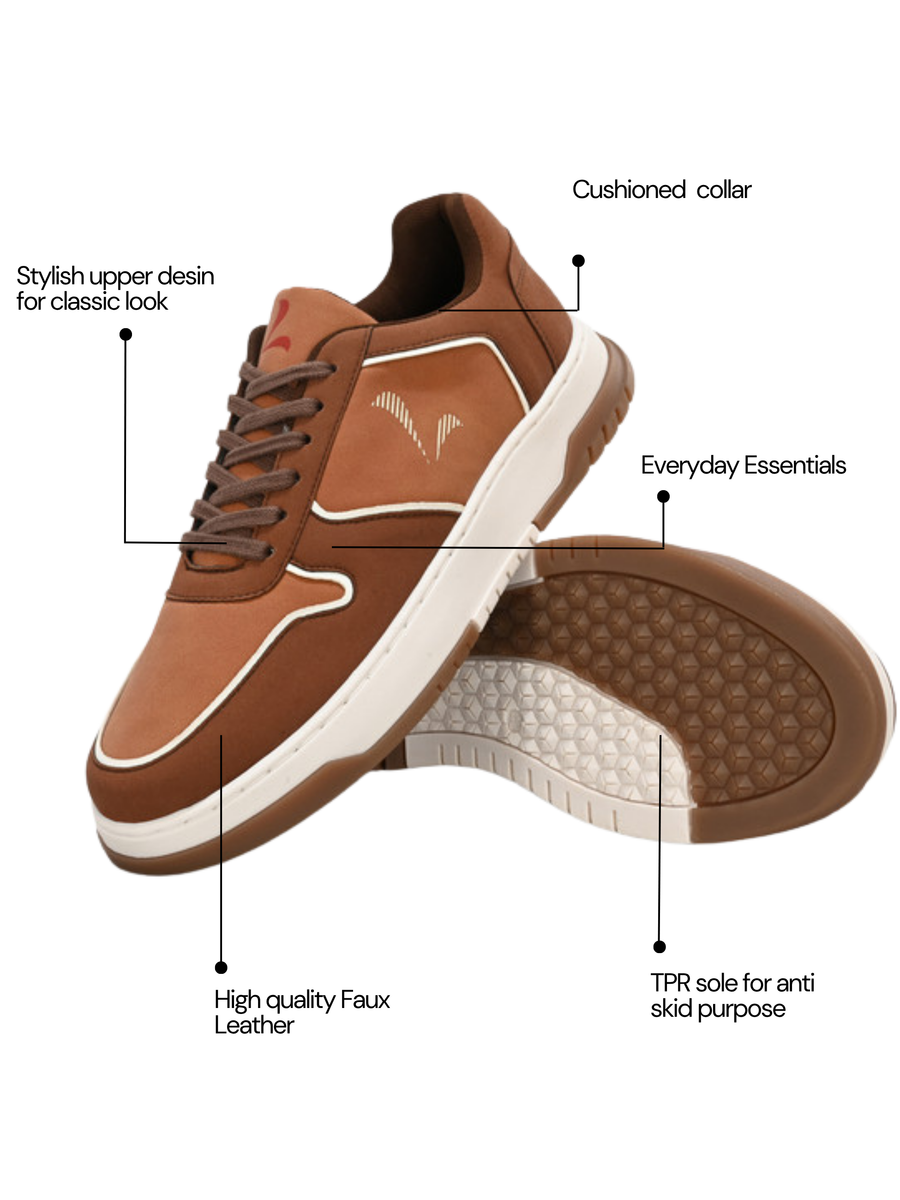 Men's Murcia Tan-Brown Shoes - Wide fit