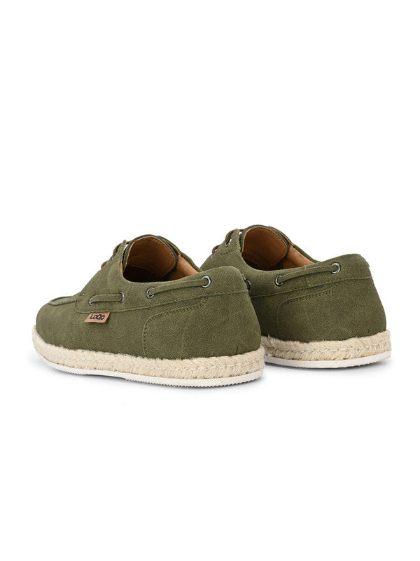 Men's Olive Esparto Lace Loafers