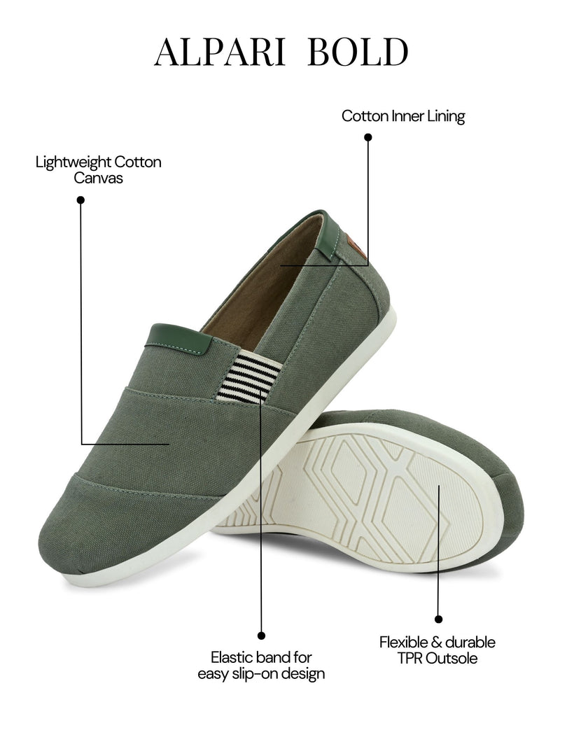 Alpari Bold Olive Slip-ons