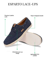 Load image into Gallery viewer, Men&#39;s Ink Blue Esparto Lace Loafers
