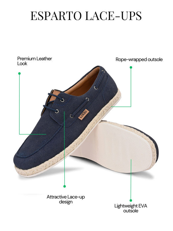 Men's Ink Blue Esparto Lace Loafers