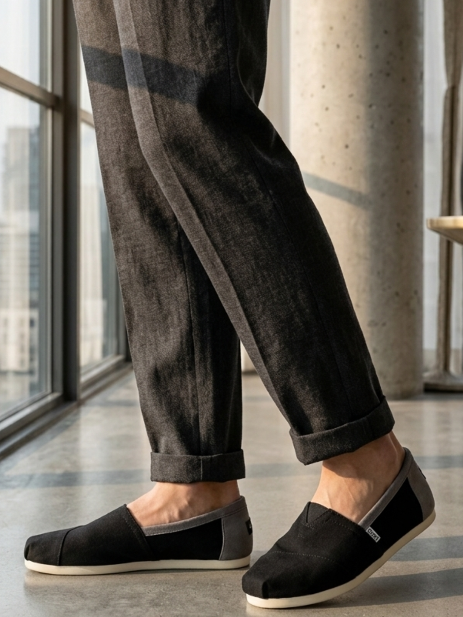 Alpari Go Men's Black Grey Slip-ons