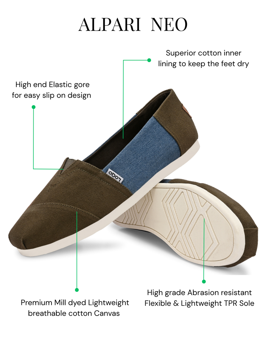 Alpari Neo Men's Olive Slip-ons