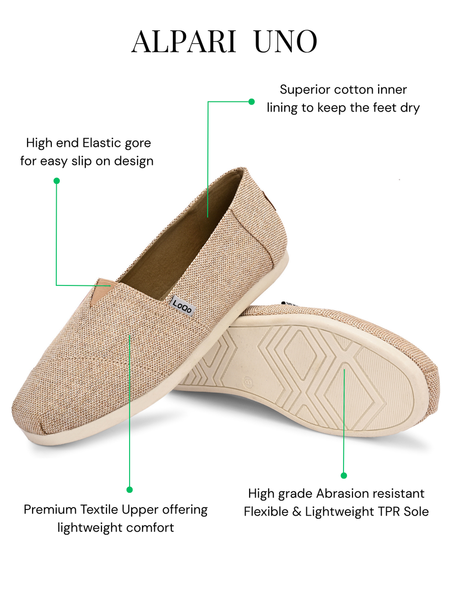 Alpari Uno Men's Beige Slip-ons