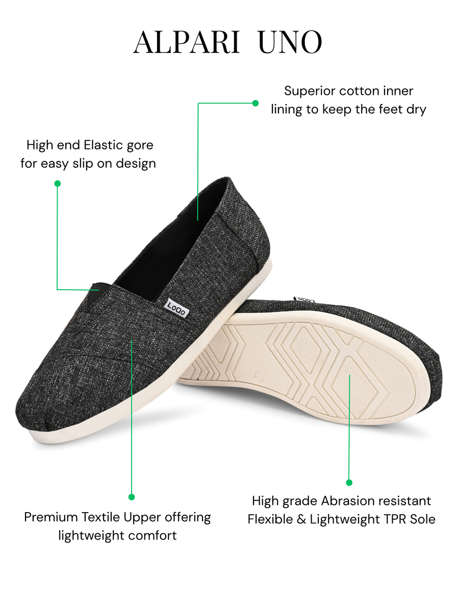 Alpari Uno Men's Black Slip-ons