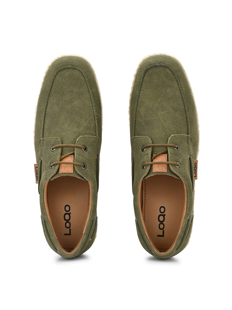 Men's Olive Esparto Lace Loafers