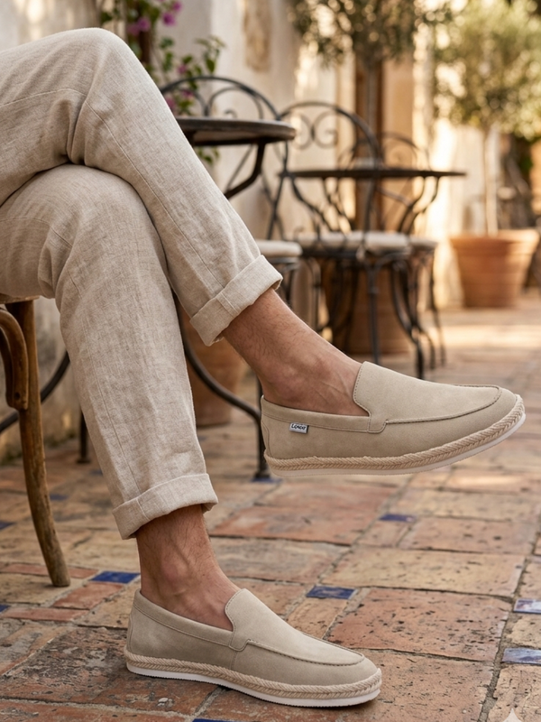 Men's Taupe Esparto Loafers