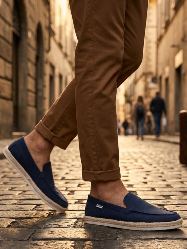 Men's Navy Esparto Loafers