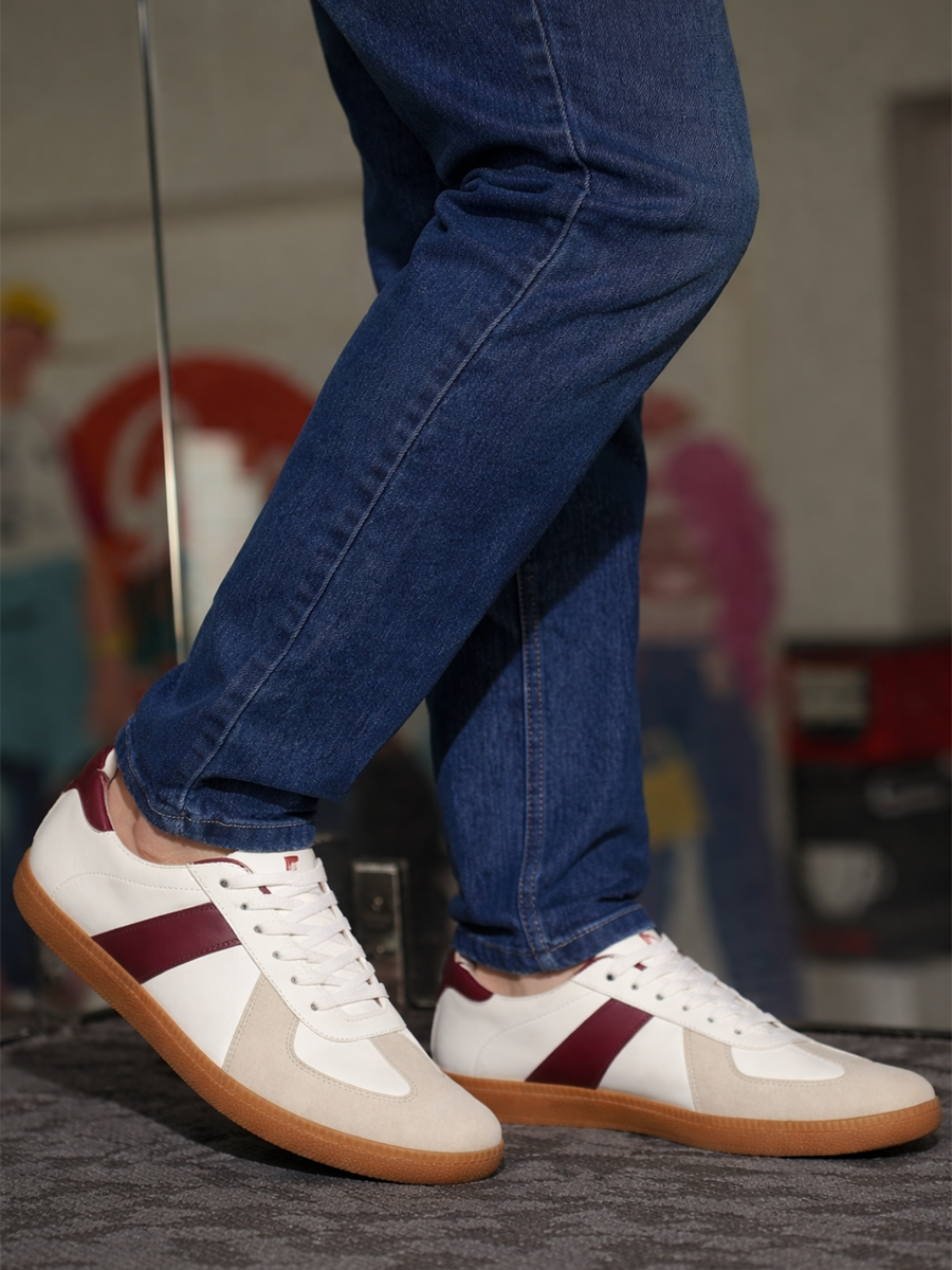 Men's Lugo White-Maroon Shoes
