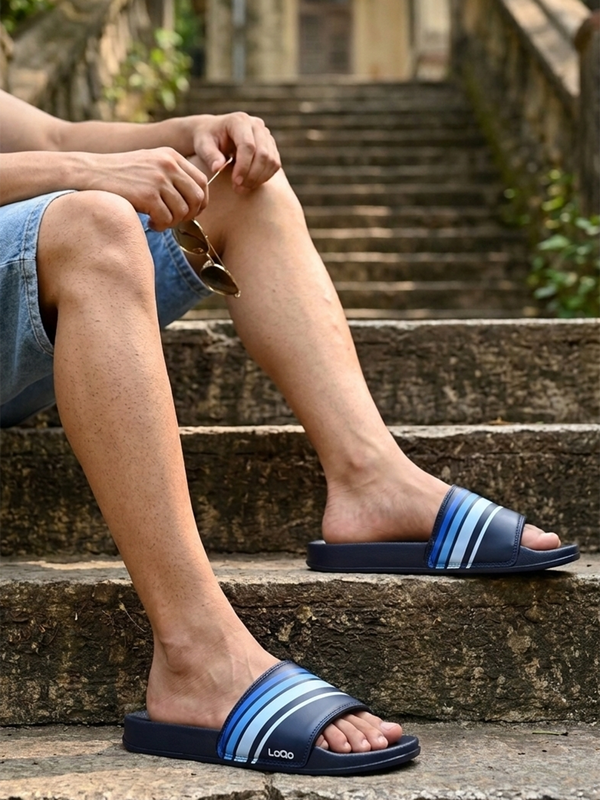 Men's Ibiza Navy Sliders