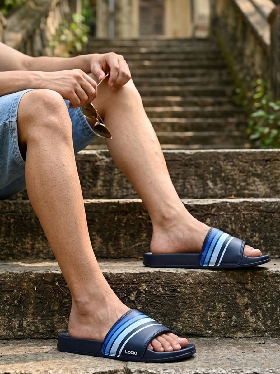Men's Ibiza Navy Sliders