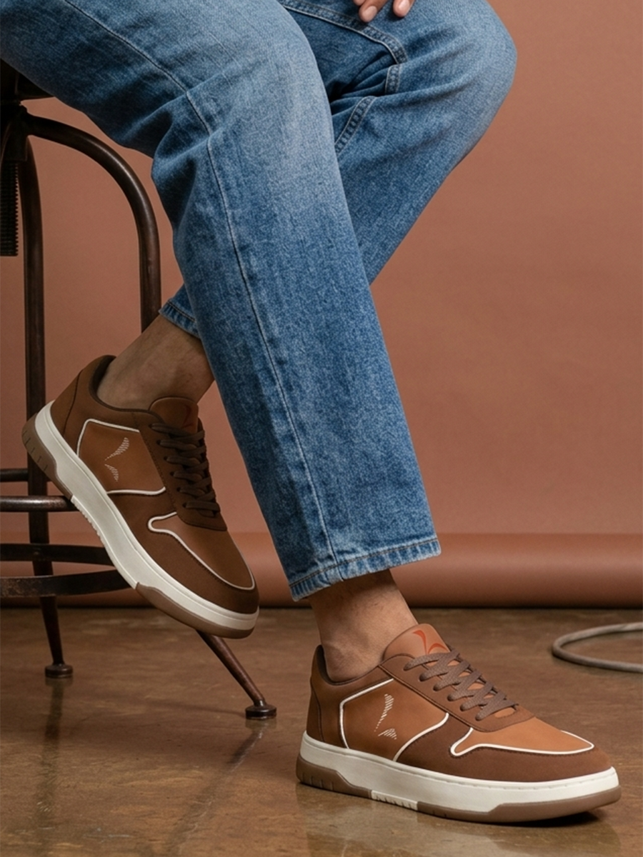 Men's Murcia Tan-Brown Shoes - Wide fit