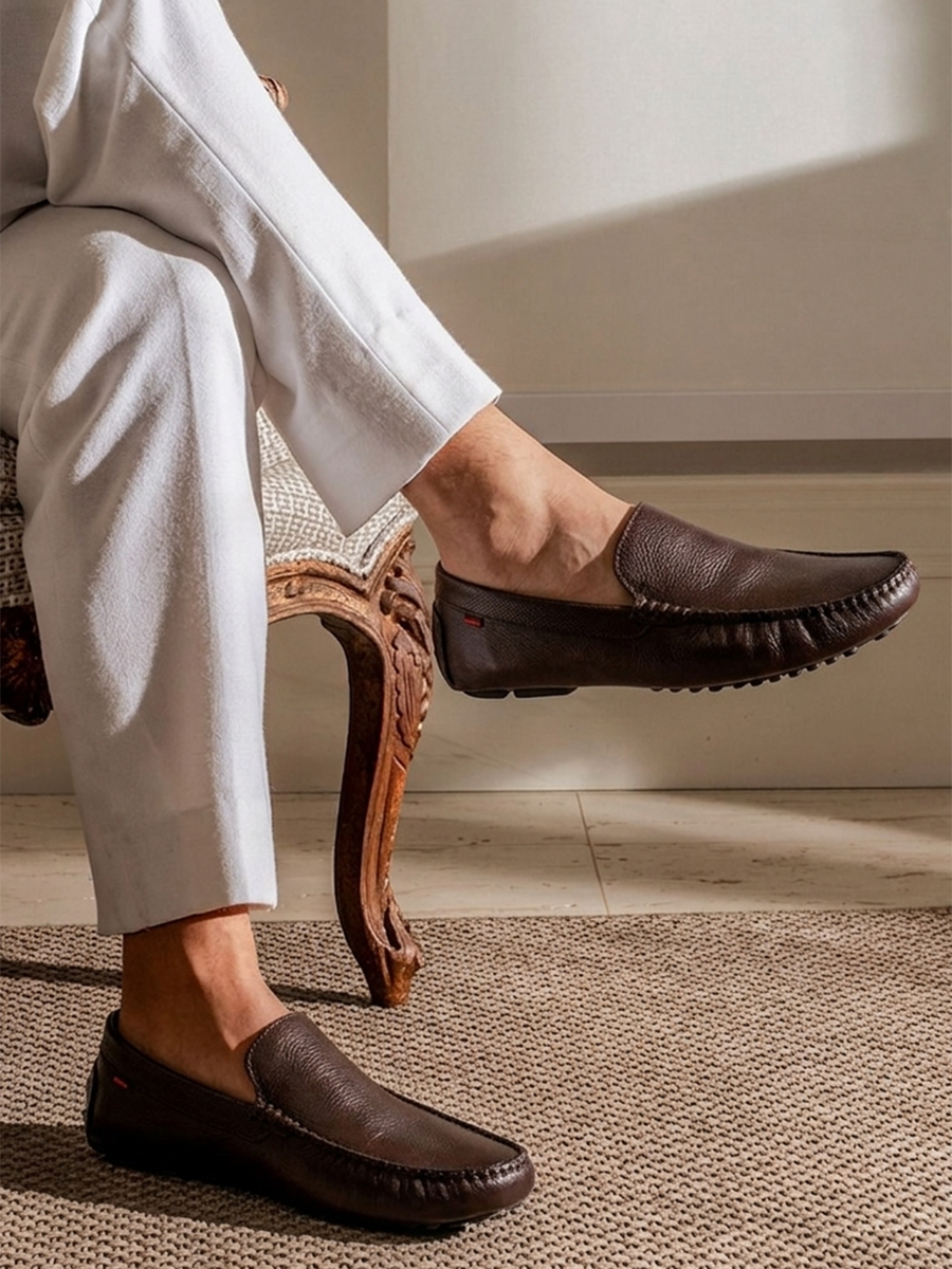 Men's Castro Brown Driving Loafers