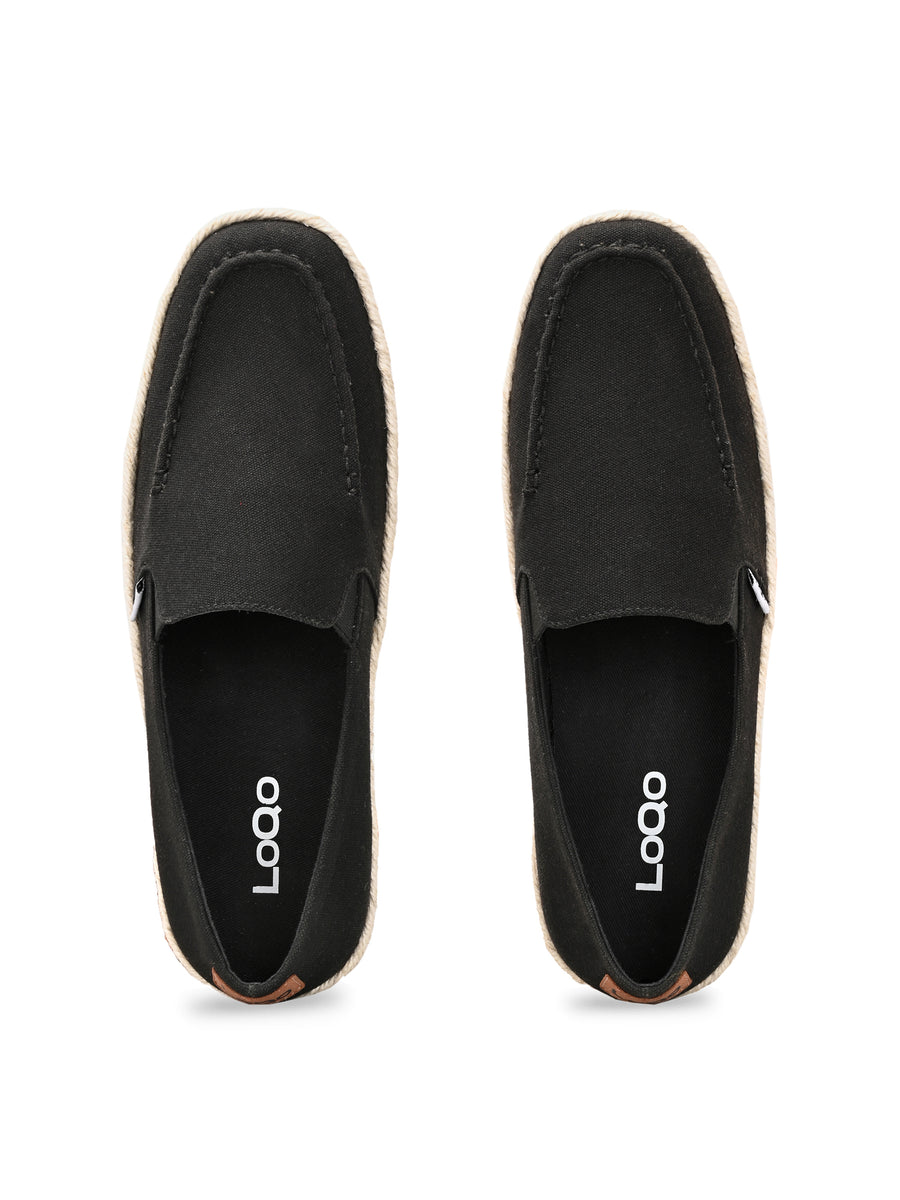 Men's Black Esparto Loafers