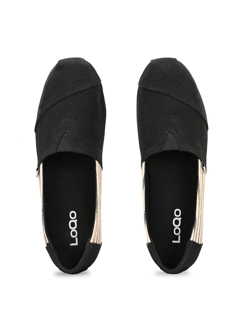 Alpari Varsity Men's Black Slip-ons