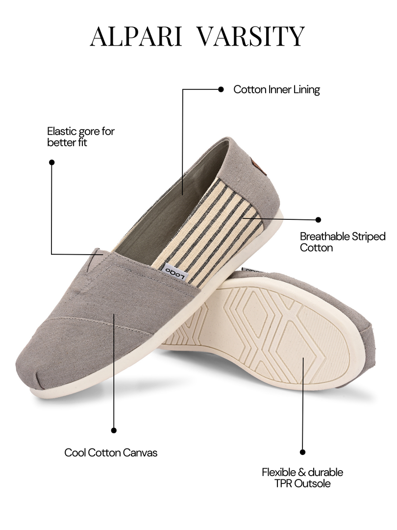 Alpari Varsity Men's Grey Slip-ons