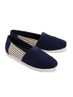 Load image into Gallery viewer, Alpari Varsity Men's Navy Slip-ons