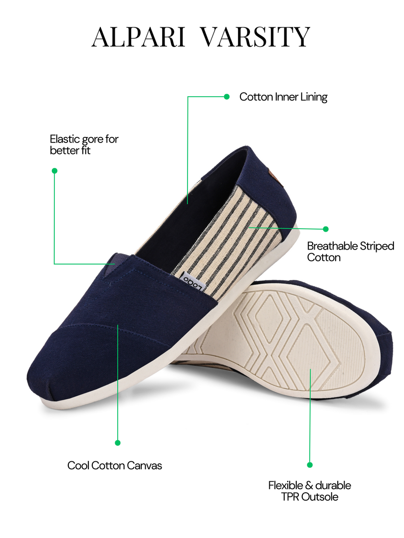 Alpari Varsity Men's Navy Slip-ons