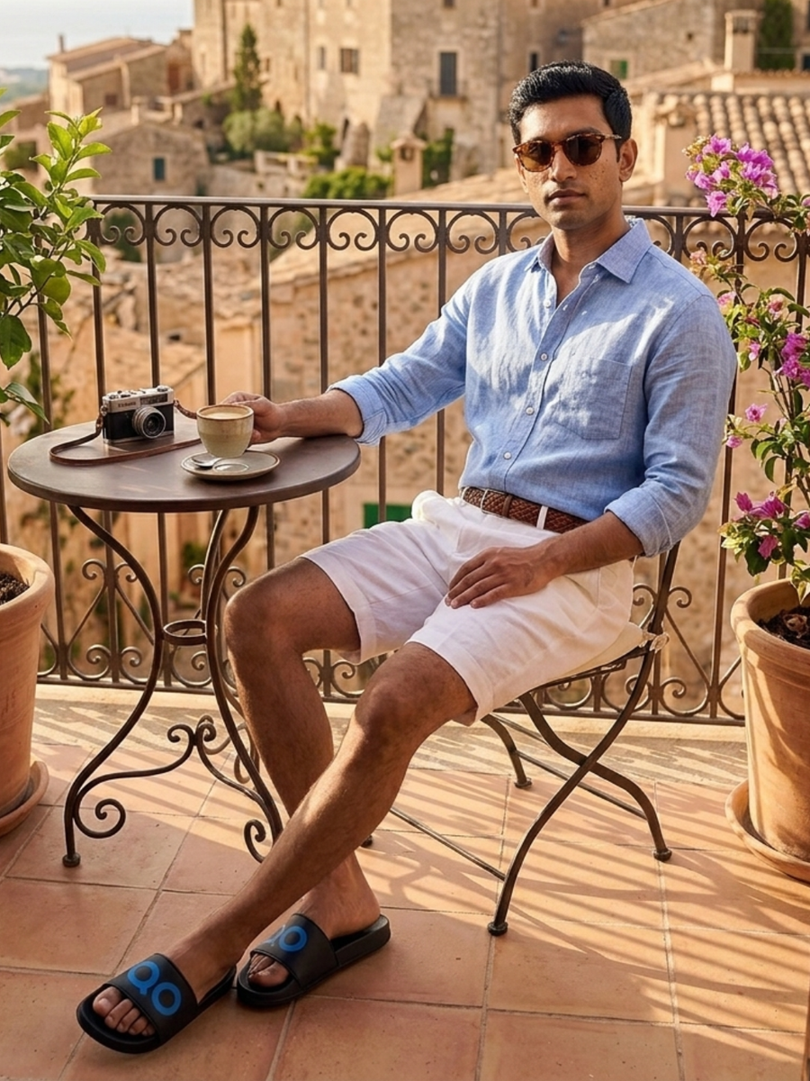 Men's Marbella Black Sliders