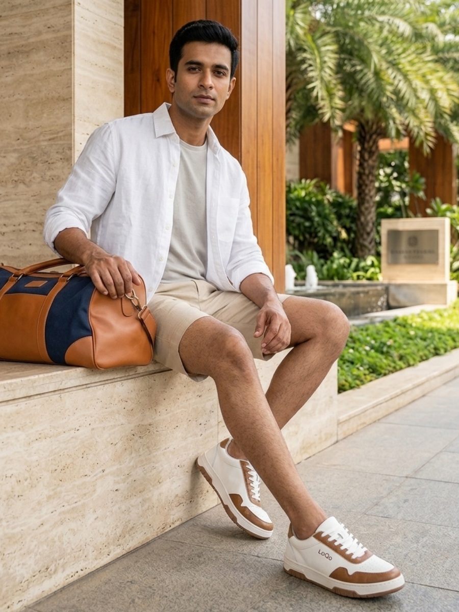 Men's Granada White-Tan Shoes