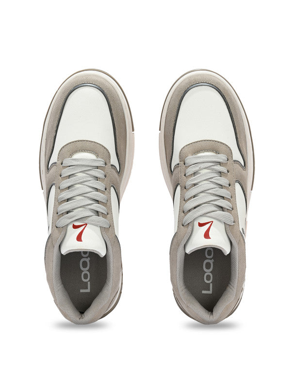 Men’s Murcia White-Grey Sneakers front view – subtle grey sneakers men