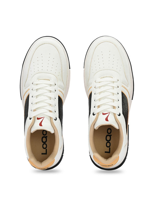 Men’s Seville White Sneakers front view – sleek white sneakers men
