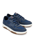 Load image into Gallery viewer, Side profile of Vigo Navy Sneakers – TPR outsole, minimalist men’s sneaker
