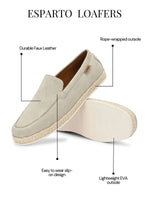 Load image into Gallery viewer, Men styling Aupe Esparto Loafers – versatile espadrille loafers men for summer casual looks
