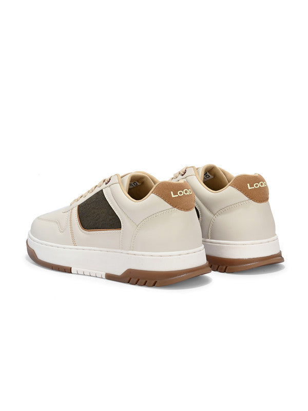 Men wearing Seville Beige Sneakers – versatile neutral sneakers men with linen or denim