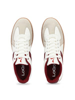 Load image into Gallery viewer, Overhead view of Men’s Lugo White-Maroon Sneakers – clean white upper with maroon highlights sneakers men
