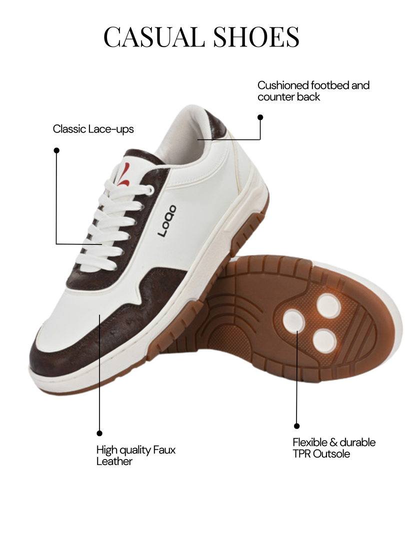 Men's Granada White-Brown Shoes