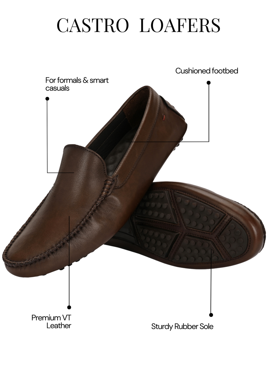 Men's Castro Brown Driving Loafers