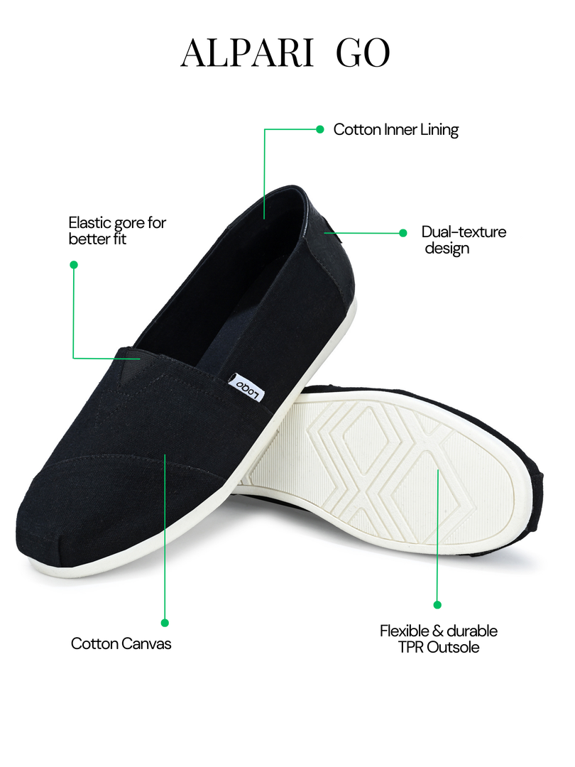 Alpari Go Men's Black Slip-ons