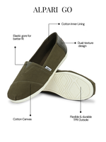 Load image into Gallery viewer, Alpari Go Men&#39;s Olive Slip-ons
