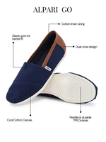 Load image into Gallery viewer, Alpari Go Men&#39;s Navy Slip-ons
