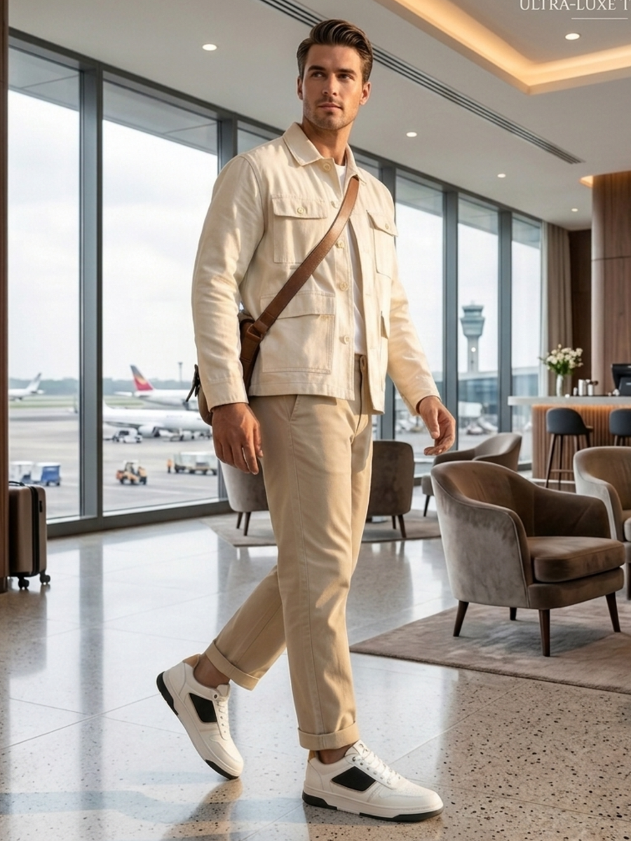 Men's Seville White Shoes - Wide fit