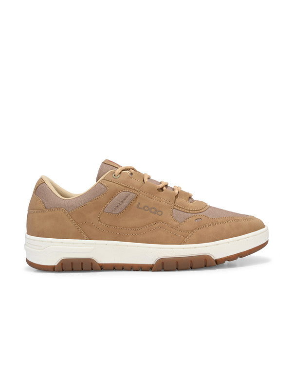 Vigo Tan Sneaker overhead shot – monochrome taupe sneakers men