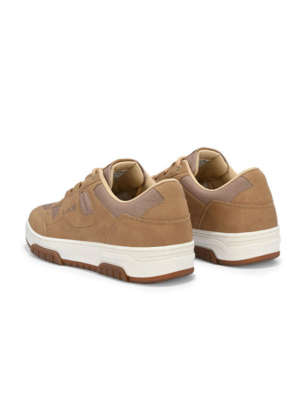 Stylish men wearing Vigo Tan Sneakers – neutral everyday sneaker men