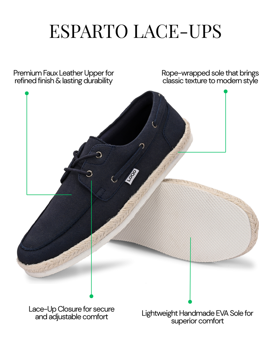 Men's Navy Esparto Lace-ups