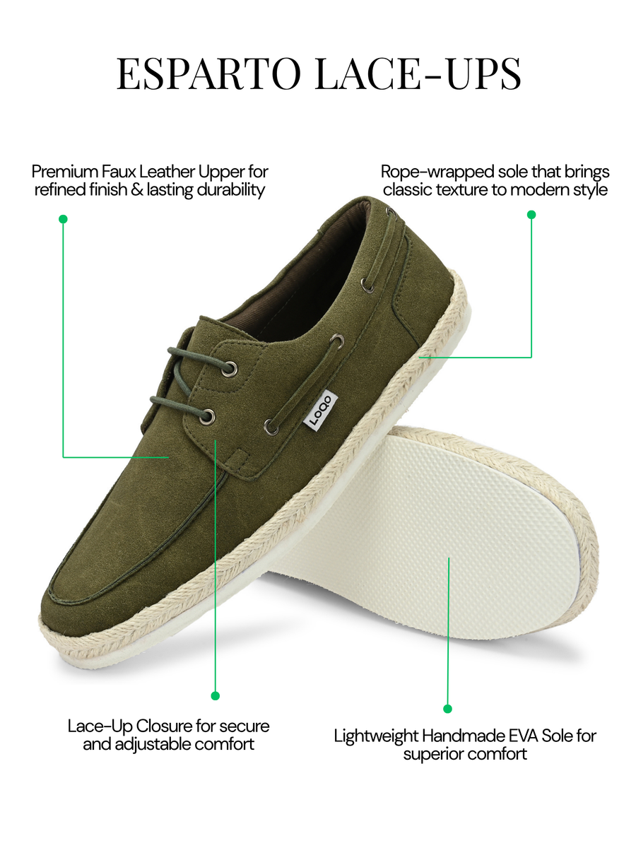 Men's Olive Esparto Lace-ups