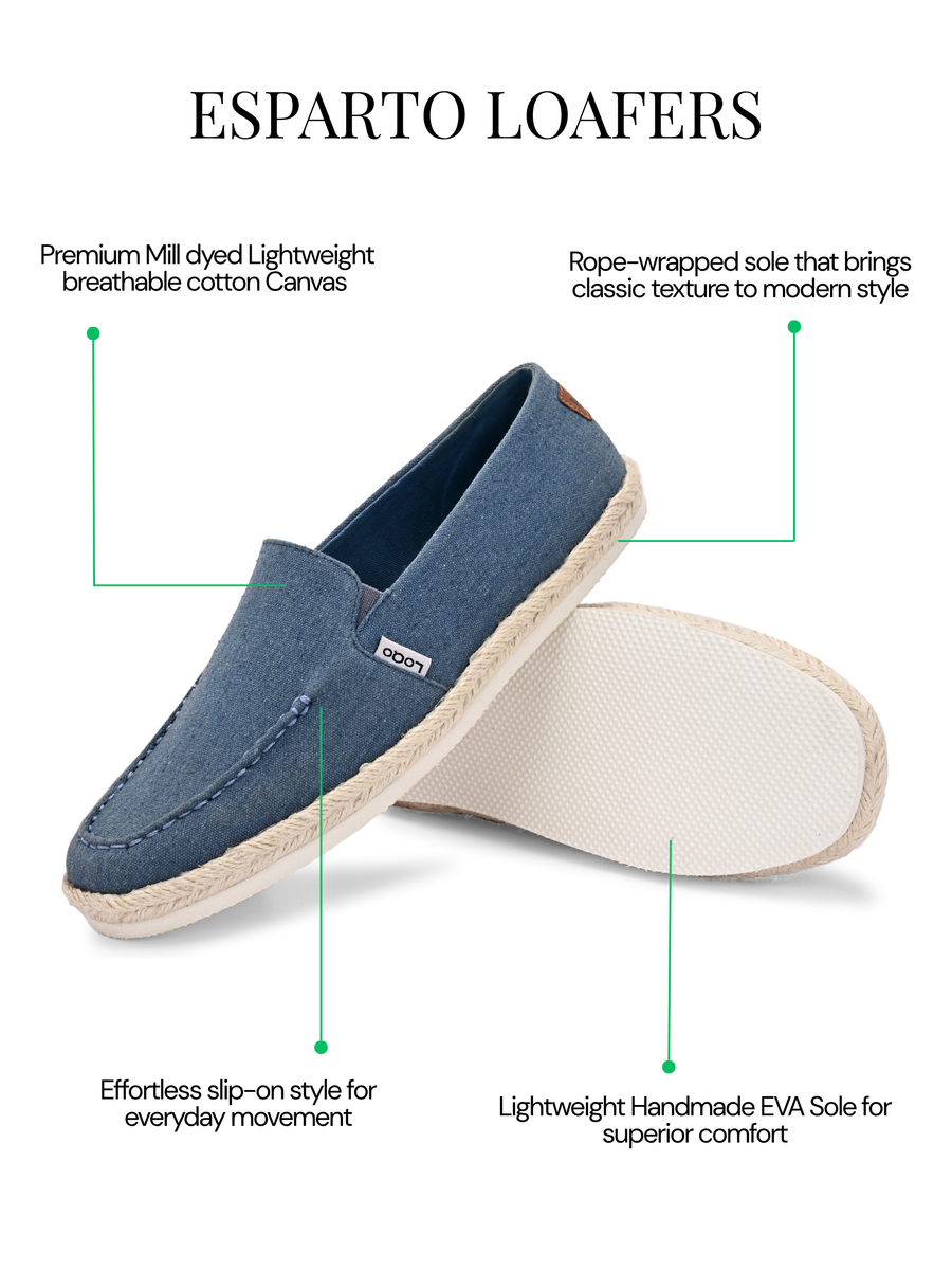 Men's Blue Esparto Loafers