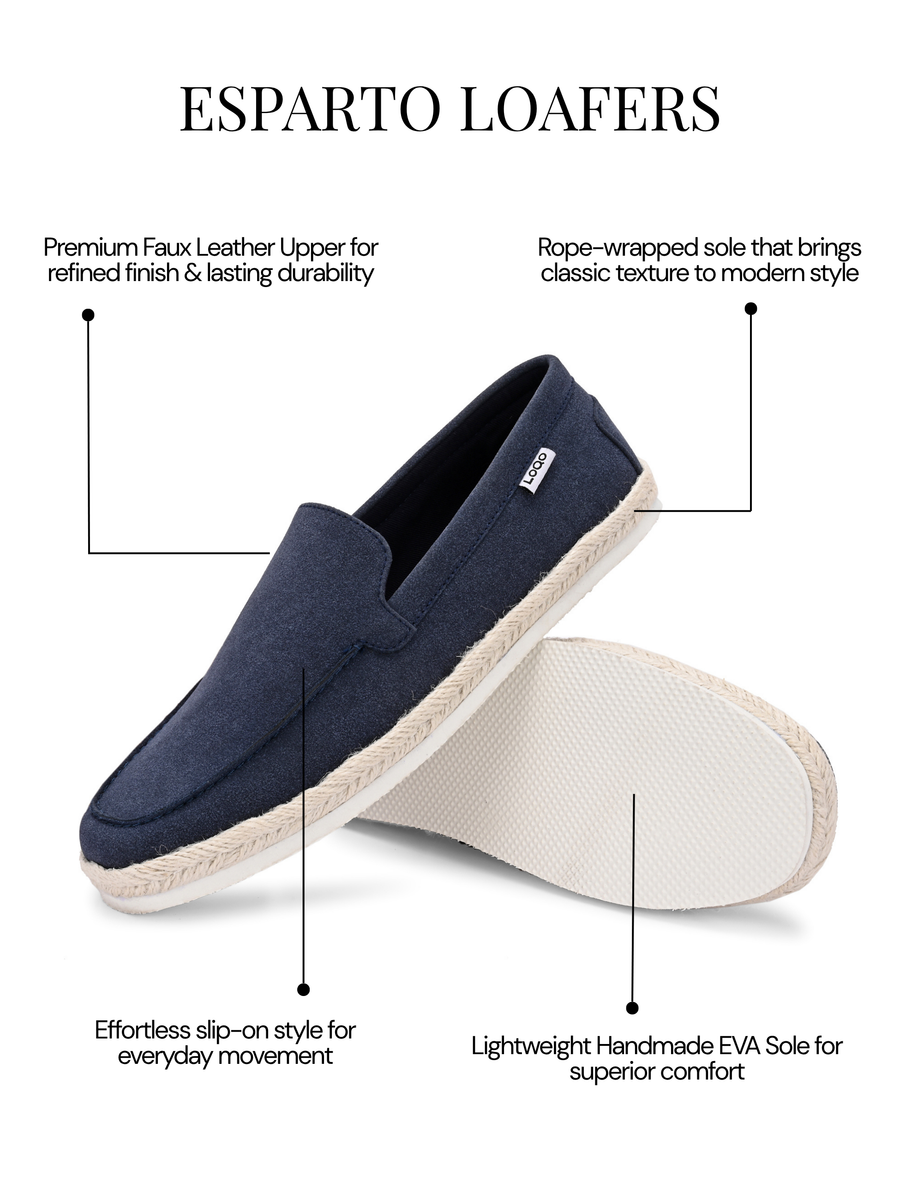 Men's Navy Esparto Loafers